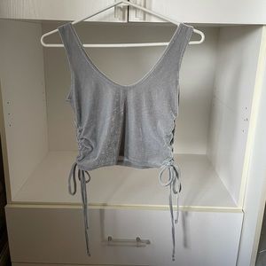 Crushed velvet silver shirt